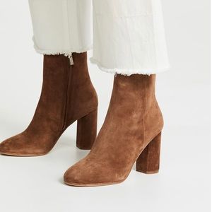 Joie Lara Ankle Boots – Genuine Suede – Medium Brown